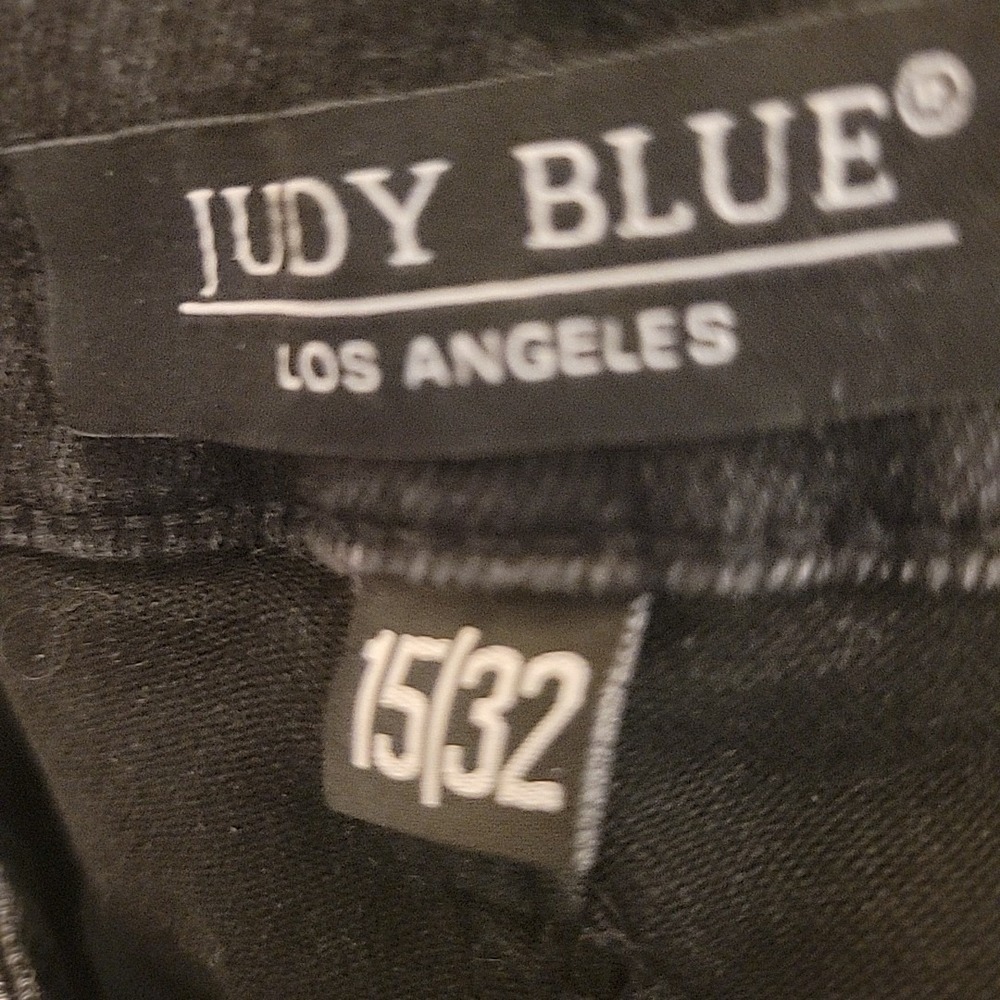 Judy Blue Jeans Womens 15/32 Black Washed Distressed Denim High Rise‎ Straight - Picture 5 of 12